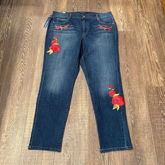 Bandolino Mandie Slim Embroidered Jeans – Size 16WS - Picture 2 of 16